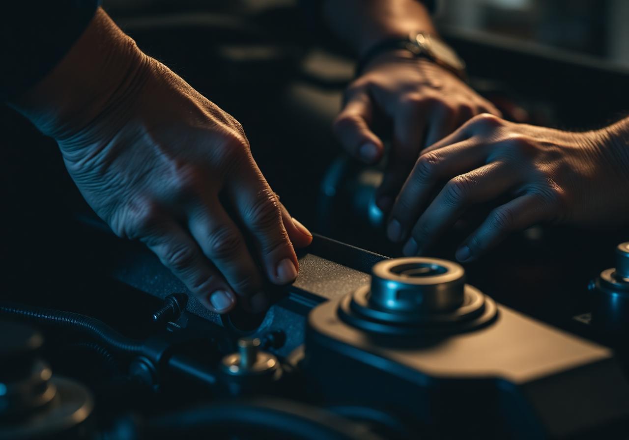 Mechanic working on an engine